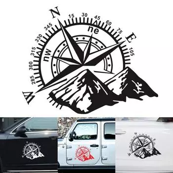 3D автомобильная наклейка «Компас Роза» Navigate Mountain 4x4 Offroad виниловая наклейка наклейка автомобильная наклейка 48*32cm чёрный