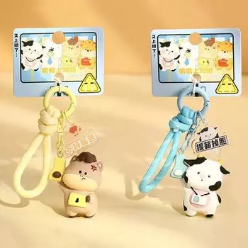 3D автомобильный брелок для ключей, симпатичная сумка, подвесные украшения, оригинальные мультяшные животные, брелок для ключей, школьный портфель Style 1