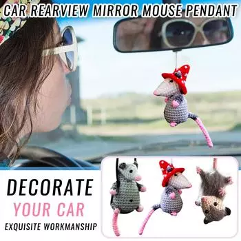 3D аксессуар для зеркала заднего вида, автомобильный шарм, подвесной аксессуар для автомобильного зеркала, украшение автомобиля, вязаный крючком автомобильный аксессуар One Size