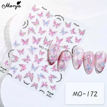 3D Бабочка Флэш Фрагмент Раковины Световые Наклейки Для Ногтей Высокое Качество Весна Лето Маникюр Наклейка Дизайн Аксессуары Плесень Украшения DIY Инструменты