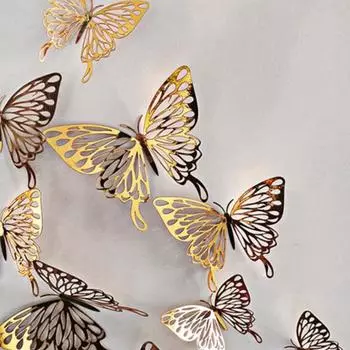 3D бабочка полая наклейка на стену наклейка DIY летающий съемный настенная роспись декор спальни