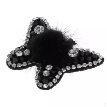 3D бабочка со стразами, нашивка для одежды, аппликация, ручная вышивка, швейные аксессуары, одежда Black