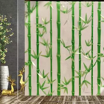 3D Bamboo Electrostatic Glass Film, Frosted Window Sticker, Transparent, Opaque, Living Room, Bathroom 30x100cm