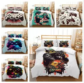 3D белое постельное белье с игровой ручкой, одеяло, наволочка, 2 или 3 двуспальные кровати, односпальная кровать, полноразмерный игровой автомат, постельное белье с принтом, украшение для дома Baby 100x135cm