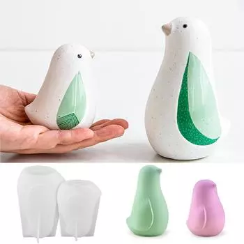 3D Bird Animal Silicone Mold Cute Birds Resin Molds DIY Soap Candle Lovebird Garden Decor Crafts Plaster Clay Ornament Mould