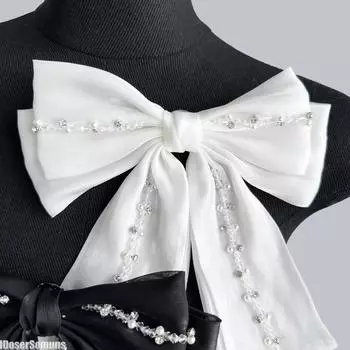 3D Бисерная брошь-булавка воротник декоративная одежда женские аксессуары для одежды заколки аксессуары для волос Parches Para Ropa бант чёрный