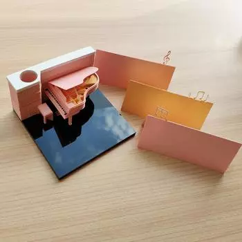 3D-блокнот для заметок, бумажная скульптура, модель пианино, 3D-липкая заметка, год 2025, рождественские аксессуары, подарки Ca V8Z7 2025 Piano-Black