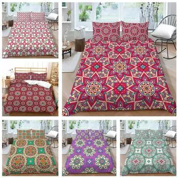 3D богемное постельное белье, пододеяльник, наволочка, пододеяльник, домашнее постельное белье, односпальная/двуспальная кровать, полный размер, мягкое и удобное украшение для дома DE 100x135cm