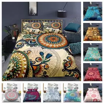 3D богемный комплект постельного белья с цифровым принтом высокой четкости, пуховое одеяло и наволочка, 2/3 шт., AU/DE/US/UK/полноразмерное украшение для дома Baby 100x135cm