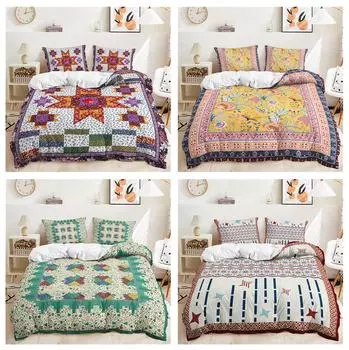 3D богемный комплект постельного белья Super King Bed, пуховый пододеяльник, наволочка, 2/3 шт., AU240 * 270, полноразмерный домашний текстиль, женский пододеяльник Baby 100x135cm