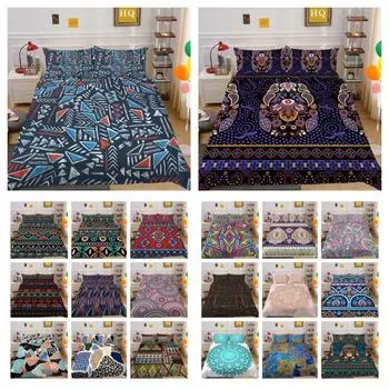 3D богемный комплект постельного белья с принтом King Size, полиэстер, дизайн постельного белья, высококлассное домашнее постельное белье UK Single 135x200cm
