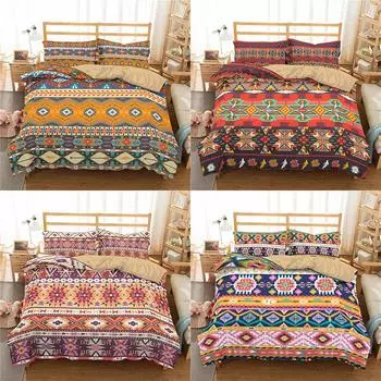 3D богемный комплект постельного белья, одеяло и наволочка AU King, односпальная/двуспальная кровать, полноразмерное украшение для дома DE 100x135cm