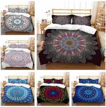 3D богемный тематический комплект постельного белья с принтом дурмана, пододеяльник, наволочка, простыня/двуспальная кровать, 2/3 предмета, украшение для спальни Baby 100x135cm