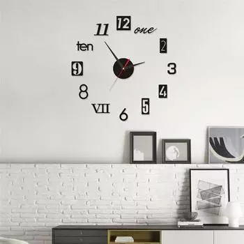 3D большие настенные часы DIY зеркало наклейка часы гостиная домашний декор модные кварцевые большие часы красный