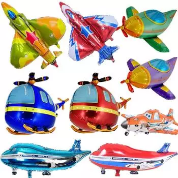 3D Большой Истребитель Ретро Самолет Фольгированный Воздушный Шар Дети Мальчики Игрушки Подарок Воздушный Шар Из Алюминиевой Фольги Хэллоуин Рождество День Рождения Украшения style A