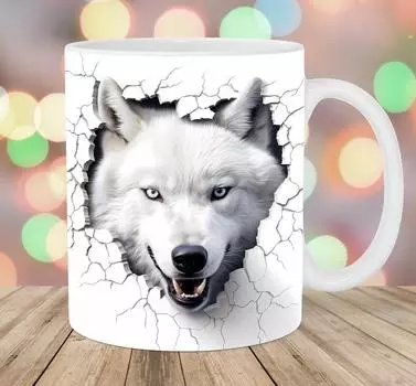 3D Большой Злой Волк Белый Волк Красный Волк Койот Керамическая Кофейная Кружка Чайная Чашка Кружка с Животным 301-400ml