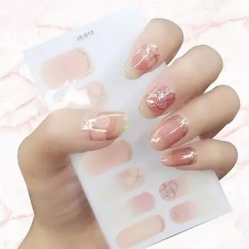 3D бронзовые наклейки для дизайна ногтей, самоклеящиеся обертывания для ногтей, наклейка с полным покрытием, LT JS-003