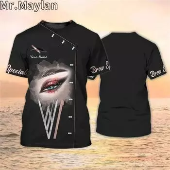 3D Brow Specialis персонализированная футболка для бровей рубашки на заказ одежда для бровей подарок для женщин футболка для макияжа уличная футболка унисекс XS