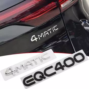 3D буквы Word EQC400 4MATIC, фирменная табличка с эмблемой для EQC 350 400, наклейка с логотипом на задний багажник, серебристый, черный, Стайлинг автомобиля 4MATIC чёрный