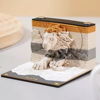 3D Бумага Carving Art Memo Pad Блокнот для животных Динозавр Гепард Мамонт Бегемот