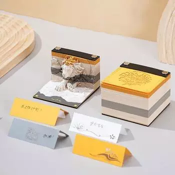 3D Бумага Резьба Искусство Блокнот для записей Животный блокнот Динозавр Гепард Мамонт Бегемот Носорог Блокнот для записей Украшение стола A