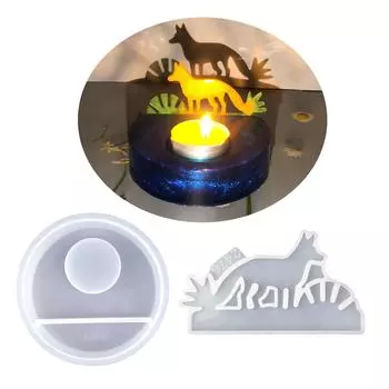 3D Силиконовая форма для подсвечника Сосновые бревна/Формы для подсвечника в форме волка Гипсовая форма для подсвечника Домашние украшения 2476