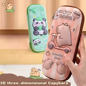 3D Capybara пенал устойчивый к падениям водонепроницаемый школьные принадлежности большой емкости многофункциональный чехол для ручек канцелярские принадлежности A