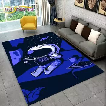 3D мультфильм космонавт космический ковер, ковер для дома, гостиной, детской спальни, дивана, коврика, декор, детский нескользящий напольный коврик 40x60cm(15x23in)