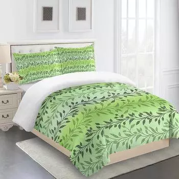 3D Cartoon Green Flower Vine Bedding Sets 3D Printed Duvet Cover Set Quilt Duvet Cover Pillowcase Bed Set Full Queen King Size W90xL190cm