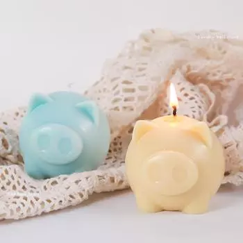 3D Cartoon Pig Candle Silicone Mold New Piggy Soap Resin Plaster Making Tool Cute Animal Chocolate Ice Cube Mold Desk Decor Gift