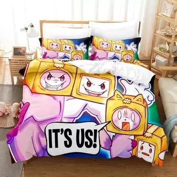 3D Cartoons Lankybox Bedding Sets Duvet Cover Set With Pillowcase Twin Full Queen King Bedclothes Bed Linen For Home Textiles 70x133cm 2pcs
