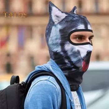 3D Cat Велосипедная Балаклава с капюшоном и ушками, Балаклава с принтом животных для активного отдыха, музыкальных фестивалей, рейвов, лыж H
