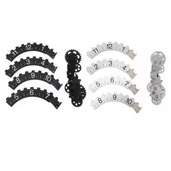 3D часы с подвижным механизмом, большие подвесные часы в стиле ретро, вращающиеся механические часы с часовым колесом, настенное искусство, декоративные Black