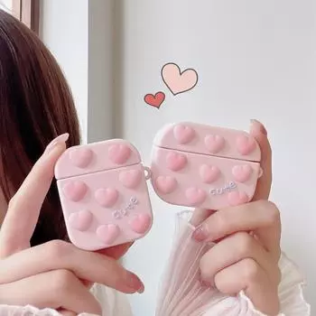 3D чехлы для наушников для AirPods, милый розовый защитный чехол с любовью для наушников, чехол для Apple Airpods 1/2/3/Pro AirPods 1/2 Gen розовый