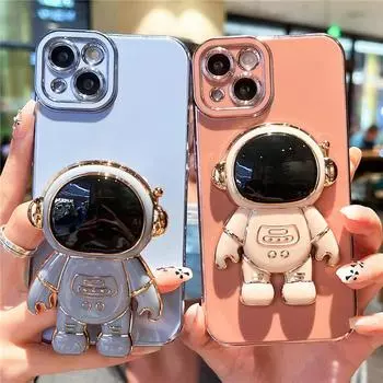 3d чехол-держатель с подставкой астронавта, чехол для телефона Iphone 13 11 12 Pro Max Xs Max X Xr 7 8 Plus 13pro, противоударный мягкий чехол-бампер For iPhone SE 2022