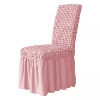 3D чехол на стул из жатого хлопка, длинная юбка, чехлы на стулья для столовой, свадебного отеля, банкета, стрейч-спандекс, новый домашний декор с высокой спинкой 1 Piece