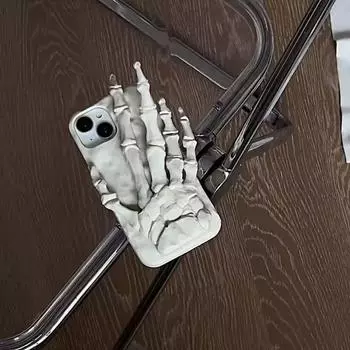 3D Череп Рука Подходит Для iPhone 11 12 13 14 15 16 Pro Max Телефон Задняя Крышка Защитная Мягкая Крышка iPhone 16 Pro Max