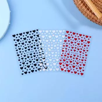 3D Черно-бело-красные наклейки для ногтей в виде сердца злодея ко Дню святого Валентина, цветные наклейки для ногтей, аксессуары для дизайна ногтей чёрный