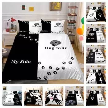 3D черно-белое постельное белье, пододеяльник, наволочка 2 или 3, креативная печать на ткани из микрофибры, односпальная кровать, двуспальная кровать, супер мягкое постельное белье DE 100x135cm