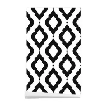 3D черно-белые геометрические обои с кожурой и наклейкой, самоклеящаяся контактная бумага, съемная водонепроницаемая утолщенная бумага для ремонта мебели 45cmX3M