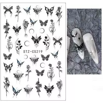 3D черные наклейки для ногтей с изображением сердца любви, красные, белые, сердца, звезды, дизайн, клейкие слайдеры, наклейки для дизайна ногтей, украшения для маникюра YMX001