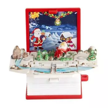 3D Christmas Santa Fold Book Plastic Castle Cottage Key Holder Educational Science Toys Models D