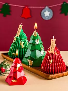 3D Christmas Tree Scented Candles Silicone Mold New DIY Handmade Soap Making Supplies Xmas Ornaments Gift Resin Molds Home Decor
