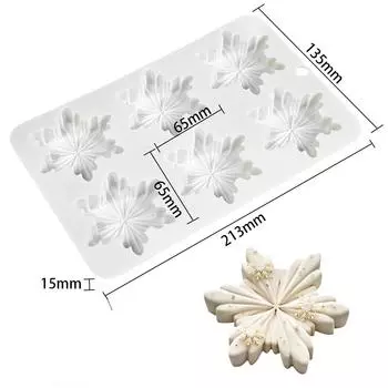 3D Christmass Snowflake Design Mousse Mould DIY Dessert Chocolate Silicone Mold Cake Decoration Tools Kitchen Bakery Supplies