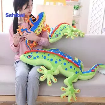 3D чучело ящерицы геккона — мягкая плюшевая пушистая кукла-подушка — игрушка для сна — детский подарок жёлтый
