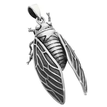 3D Cicada Cicada 925 Silver Pendant No Chain Charm Insect Unique Necklace Motif [Shinjuku Ginnokura] Men s
