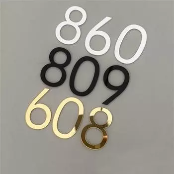 3D цифра дверная табличка дом ящик знак покрытие ворота цифры от 0 до 9 акриловый номер бирка отель дом наклейка адрес дверная этикетка