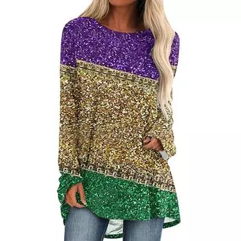 3D цифровая печать 2024 женская весна и осень повседневная мода темперамент модная и облегающая юбка с длинными рукавами WA1 S