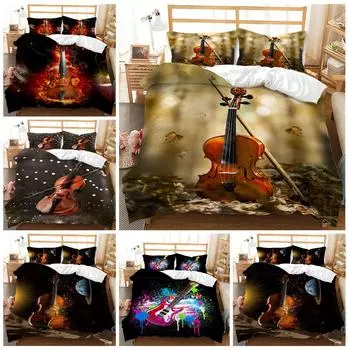3D цифровая печать домашний комплект постельного белья музыкальный инструмент узор пододеяльник наволочка комплект постельного белья AU/EU/US полный размер украшения дома Baby 100x135cm
