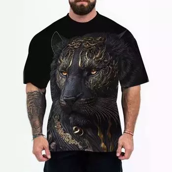 3D цифровая печать европейская американская взрослая мужская футболка свободная повседневная с рисунком животного на заказ M